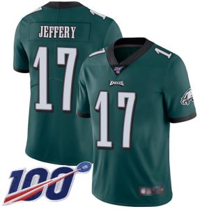 Nike Eagles #17 Alshon Jeffery Midnight Green Team Color Men's Stitched NFL 100th Season Vapor Limited Jersey - Custom Name