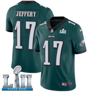 Nike Eagles #17 Alshon Jeffery Midnight Green Team Color Super Bowl LII Men's Stitched NFL Vapor Untouchable Limited Jersey - Custom Name