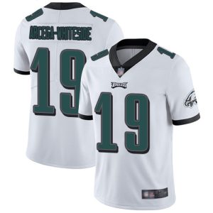 Nike Eagles #19 JJ Arcega-Whiteside White Men's Stitched NFL Vapor Untouchable Limited Jersey - Custom Name