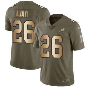 Nike Eagles #26 Jay Ajayi Olive Gold Men's Stitched NFL Limited 2017 Salute To Service Jersey - Custom Name