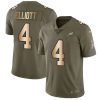 Nike Eagles #4 Jake Elliott Olive Gold Men's Stitched NFL Limited 2017 Salute To Service Jersey - Custom Name