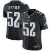 Nike Eagles #52 Asantay Brown Black Alternate Men's Stitched NFL Vapor Untouchable Limited Jersey - Custom Name