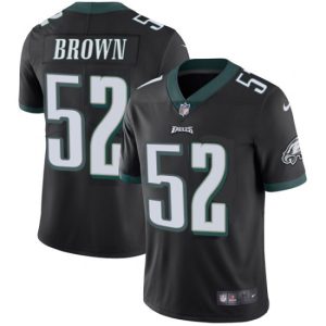 Nike Eagles #52 Asantay Brown Black Alternate Men's Stitched NFL Vapor Untouchable Limited Jersey - Custom Name