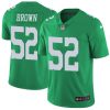 Nike Eagles #52 Asantay Brown Green Men's Stitched NFL Limited Rush Jersey - Custom Name