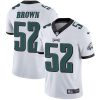 Nike Eagles #52 Asantay Brown White Men's Stitched NFL Vapor Untouchable Limited Jersey - Custom Name