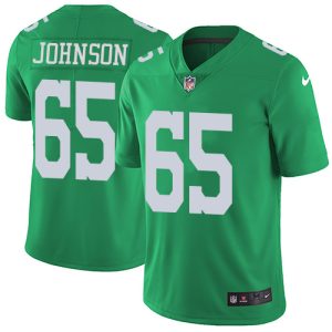 Nike Eagles #65 Lane Johnson Green Men's Stitched NFL Limited Rush Jersey - Custom Name
