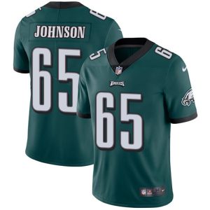 Nike Eagles #65 Lane Johnson Midnight Green Team Color Men's Stitched NFL Vapor Untouchable Limited Jersey - Custom Name