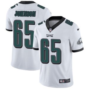 Nike Eagles #65 Lane Johnson White Men's Stitched NFL Vapor Untouchable Limited Jersey - Custom Name