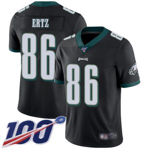 Nike Eagles #86 Zach Ertz Black Alternate Men's Stitched NFL 100th Season Vapor Limited Jersey - Custom Name