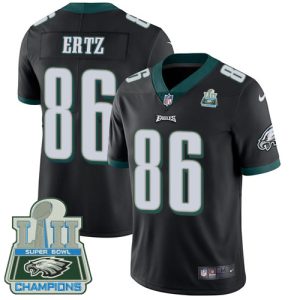 Nike Eagles #86 Zach Ertz Black Alternate Super Bowl LII Champions Men's Stitched NFL Vapor Untouchable Limited Jersey - Custom Name