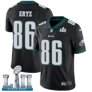 Nike Eagles #86 Zach Ertz Black Alternate Super Bowl LII Men's Stitched NFL Vapor Untouchable Limited Jersey - Custom Name