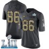 Nike Eagles #86 Zach Ertz Black Super Bowl LII Men's Stitched NFL Limited 2016 Salute To Service Jersey - Custom Name