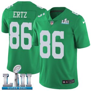 Nike Eagles #86 Zach Ertz Green Super Bowl LII Men's Stitched NFL Limited Rush Jersey - Custom Name