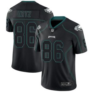 Nike Eagles #86 Zach Ertz Lights Out Black Men's Stitched NFL Limited Rush Jersey - Custom Name