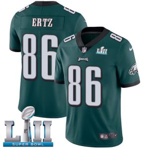Nike Eagles #86 Zach Ertz Midnight Green Team Color Super Bowl LII Men's Stitched NFL Vapor Untouchable Limited Jersey - Custom Name