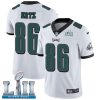 Nike Eagles #86 Zach Ertz White Super Bowl LII Men's Stitched NFL Vapor Untouchable Limited Jersey - Custom Name