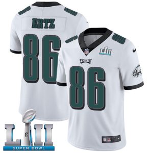 Nike Eagles #86 Zach Ertz White Super Bowl LII Men's Stitched NFL Vapor Untouchable Limited Jersey - Custom Name