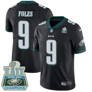 Nike Eagles #9 Nick Foles Black Alternate Super Bowl LII Champions Men's Stitched NFL Vapor Untouchable Limited Jersey - Custom Name