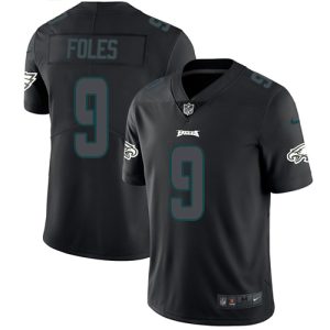 Nike Eagles #9 Nick Foles Black Men's Stitched NFL Limited Rush Impact Jersey - Custom Name