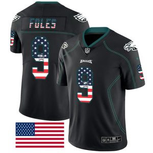 Nike Eagles #9 Nick Foles Black Men's Stitched NFL Limited Rush USA Flag Jersey - Custom Name