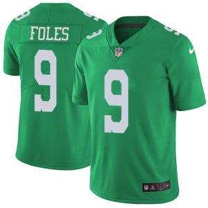 Nike Eagles #9 Nick Foles Green Men's Stitched NFL Limited Rush Jersey - Custom Name