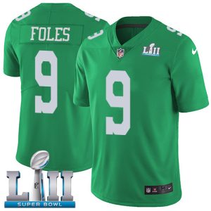 Nike Eagles #9 Nick Foles Green Super Bowl LII Men's Stitched NFL Limited Rush Jersey - Custom Name