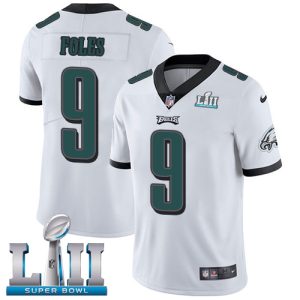 Nike Eagles #9 Nick Foles White Super Bowl LII Men's Stitched NFL Vapor Untouchable Limited Jersey - Custom Name