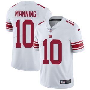 Nike Giants #10 Eli Manning White Men's Stitched NFL Vapor Untouchable Limited Jersey - Custom Name