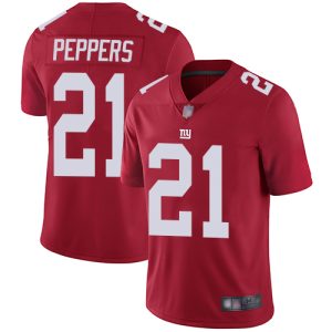 Nike Giants #21 Jabrill Peppers Red Alternate Men's Stitched NFL Vapor Untouchable Limited Jersey - Custom Name