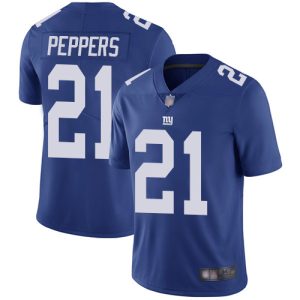 Nike Giants #21 Jabrill Peppers Royal Blue Team Color Men's Stitched NFL Vapor Untouchable Limited Jersey - Custom Name