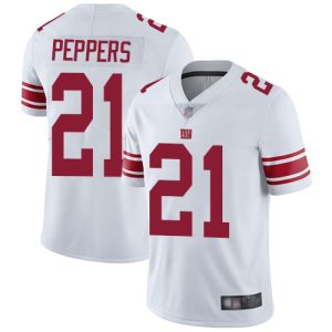 Nike Giants #21 Jabrill Peppers White Men's Stitched NFL Vapor Untouchable Limited Jersey - Custom Name