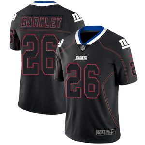 Nike Giants #26 Saquon Barkley Lights Out Black Men's Stitched NFL Limited Rush Jersey - Custom Name