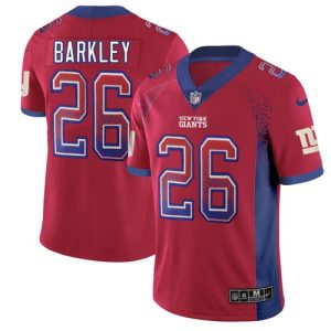 Nike Giants #26 Saquon Barkley Red Alternate Men's Stitched NFL Limited Rush Drift Fashion Jersey - Custom Name