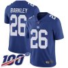 Nike Giants #26 Saquon Barkley Royal Blue Team Color Men's Stitched NFL 100th Season Vapor Limited Jersey - Custom Name
