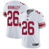 Nike Giants #26 Saquon Barkley White Men's Stitched NFL Vapor Untouchable Limited Jersey - Custom Name