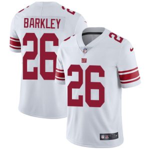 Nike Giants #26 Saquon Barkley White Men's Stitched NFL Vapor Untouchable Limited Jersey - Custom Name