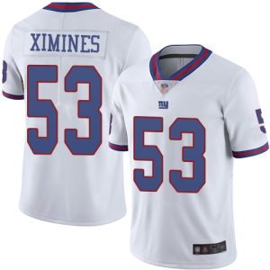 Nike Giants #53 Oshane Ximines White Men's Stitched NFL Limited Rush Jersey - Custom Name