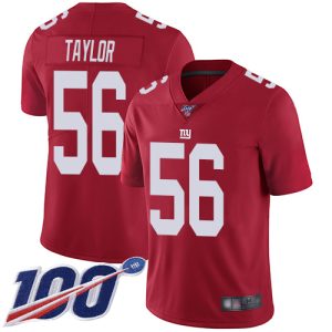 Nike Giants #56 Lawrence Taylor Red Alternate Men's Stitched NFL 100th Season Vapor Limited Jersey - Custom Name
