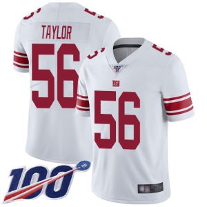 Nike Giants #56 Lawrence Taylor White Men's Stitched NFL 100th Season Vapor Limited Jersey - Custom Name