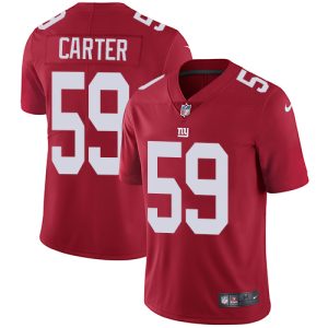 Nike Giants #59 Lorenzo Carter Red Alternate Men's Stitched NFL Vapor Untouchable Limited Jersey - Custom Name