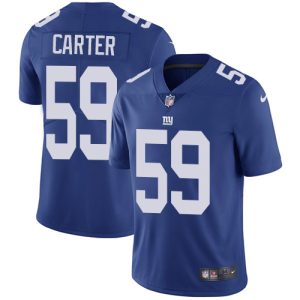 Nike Giants #59 Lorenzo Carter Royal Blue Team Color Men's Stitched NFL Vapor Untouchable Limited Jersey - Custom Name
