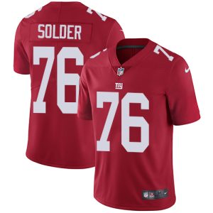 Nike Giants #76 Nate Solder Red Alternate Men's Stitched NFL Vapor Untouchable Limited Jersey - Custom Name