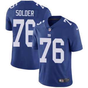 Nike Giants #76 Nate Solder Royal Blue Team Color Men's Stitched NFL Vapor Untouchable Limited Jersey - Custom Name