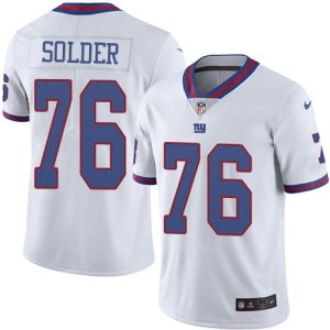 Nike Giants #76 Nate Solder White Men's Stitched NFL Limited Rush Jersey - Custom Name