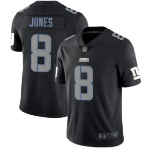 Nike Giants #8 Daniel Jones Black Men's Stitched NFL Limited Rush Impact Jersey - Custom Name