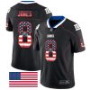 Nike Giants #8 Daniel Jones Black Men's Stitched NFL Limited Rush USA Flag Jersey - Custom Name