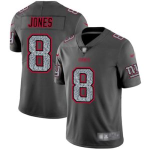Nike Giants #8 Daniel Jones Gray Static Men's Stitched NFL Vapor Untouchable Limited Jersey - Custom Name
