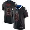 Nike Giants #8 Daniel Jones Lights Out Black Men's Stitched NFL Limited Rush Jersey - Custom Name