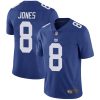 Nike Giants #8 Daniel Jones Royal Blue Team Color Men's Stitched NFL Vapor Untouchable Limited Jersey - Custom Name