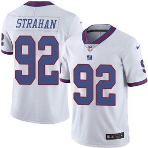 Nike Giants #92 Michael Strahan White Men's Stitched NFL Limited Rush Jersey - Custom Name